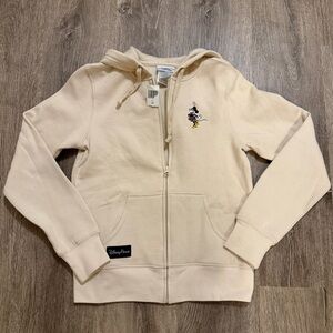 NWT ✨ Disney Cream Zip-Up Hoodie with Minnie Embroidery